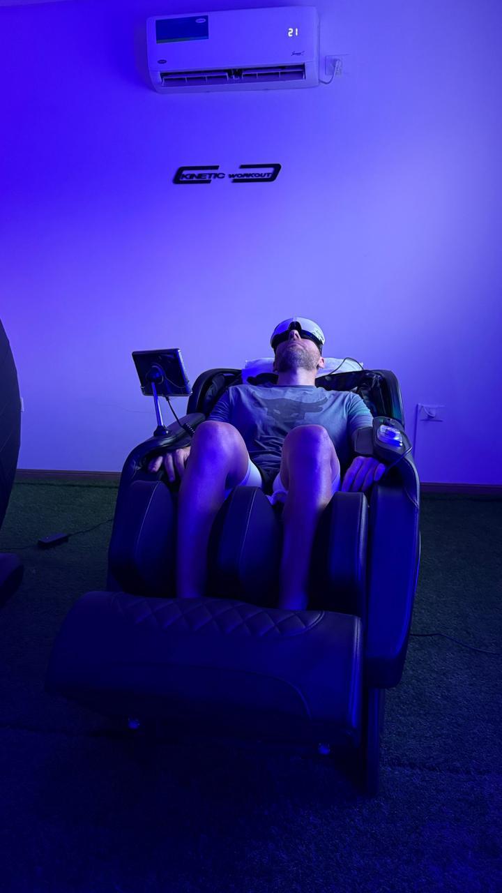 Detalle de ergonomía del sillón durante una sesión